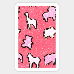 Glitter Frosted Animal Cookies Pattern Sticker